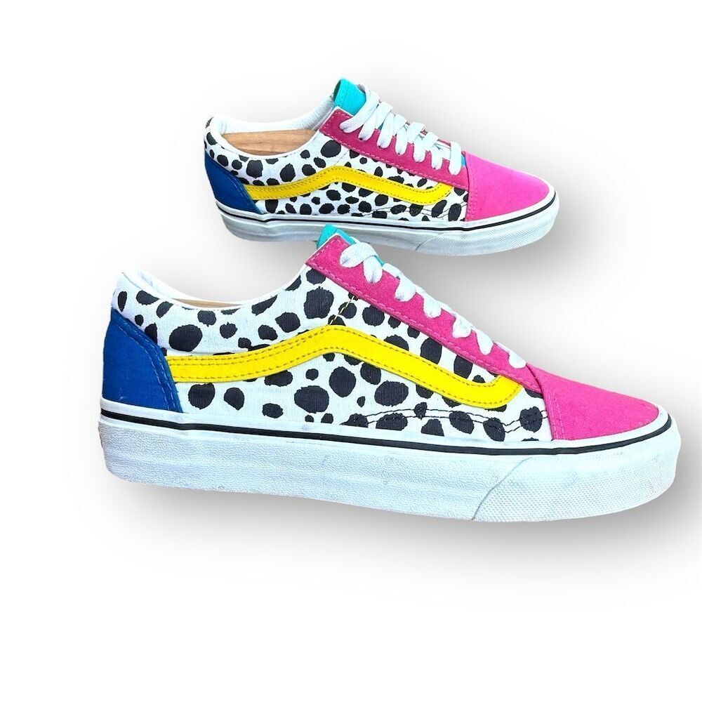 Vans Old Skool Platform Sneakers Multicolor Unisex Size 7 Pink Polka Dot Color - Picture 3 of 14
